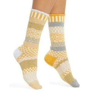 Solmate Socks Mismatched Crew Socks Northern Sun Handmade in USA Size L